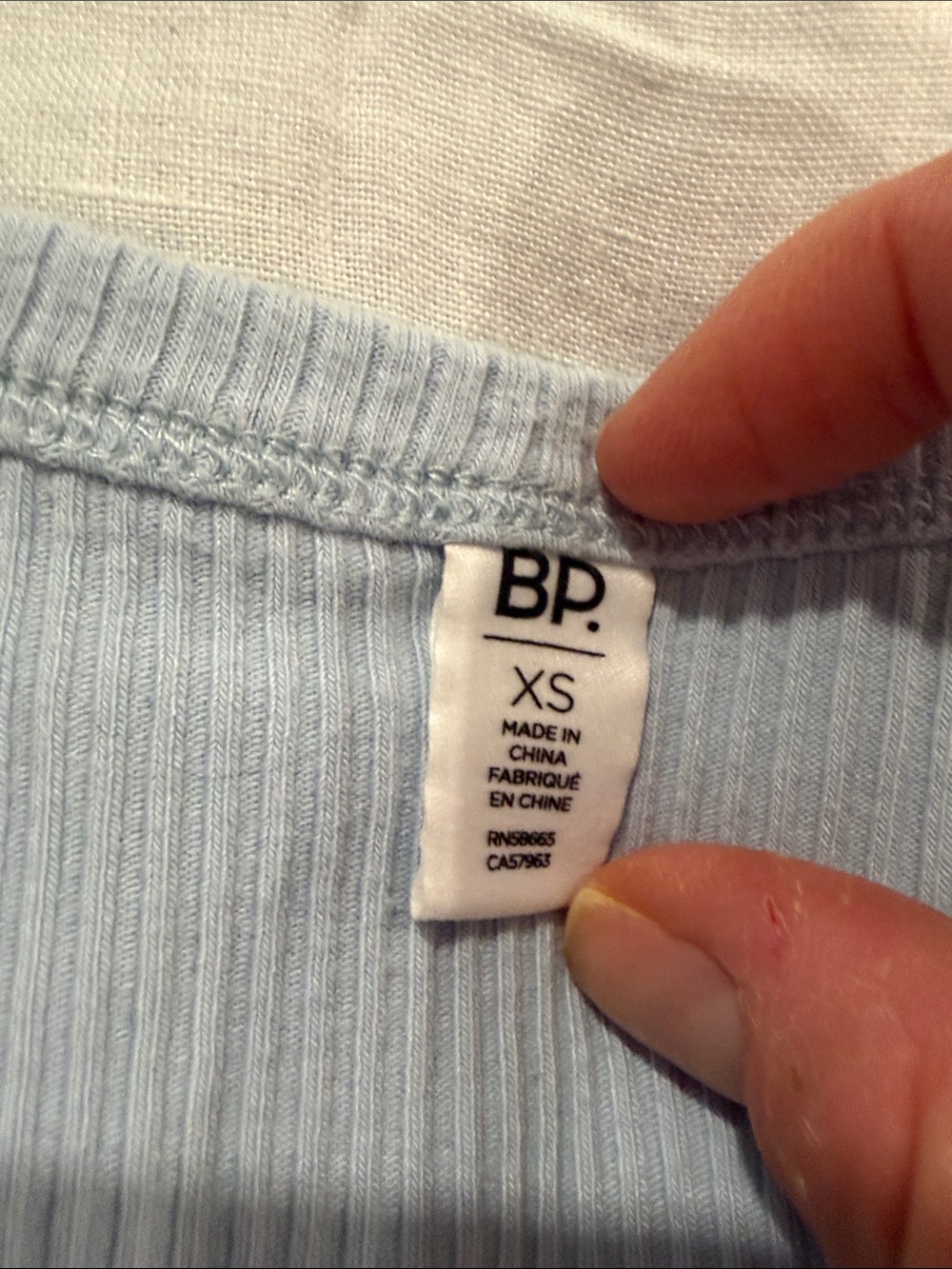 bp Light Blue Ribbed Button-Down Crop Top - Picture 2 of 4